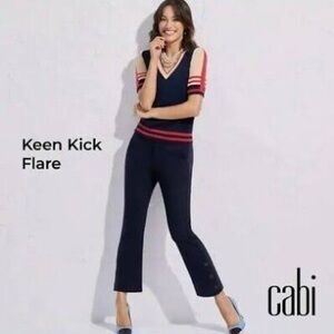 CAbi Women's Navy Keen Kick Flare Pants